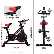 Load image into Gallery viewer, Everfit Spin Exercise Bike Cycling Fitness Commercial Home Workout Gym Black