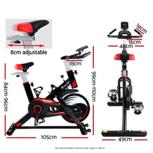 Load image into Gallery viewer, Everfit Spin Exercise Bike Fitness Commercial Home Workout Gym Equipment Black