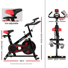 Load image into Gallery viewer, Everfit Spin Exercise Bike Cycling Fitness Commercial Home Workout Gym Equipment Black