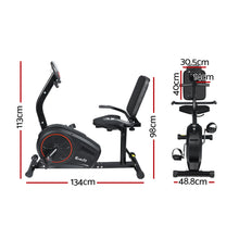 Load image into Gallery viewer, Everfit Magnetic Recumbent Exercise Bike Fitness Trainer Home Gym Equipment Black