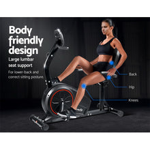 Load image into Gallery viewer, Everfit Magnetic Recumbent Exercise Bike Fitness Trainer Home Gym Equipment Black