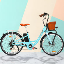 Load image into Gallery viewer, Phoenix 26 inch Electric Bike City Bicycle eBike e-Bike Urban Blue