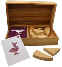 Load image into Gallery viewer, Logic Tangram Set with Play Cards Wooden Puzzle Game