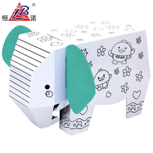 Load image into Gallery viewer, Cardboard pretend ELEPHANT - 3D DIY craft ELEPHANT Animal -easy build decorate