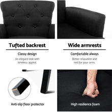 Load image into Gallery viewer, Artiss French Lorraine Chair Retro Wing - Black