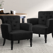 Load image into Gallery viewer, Artiss French Lorraine Chair Retro Wing - Black