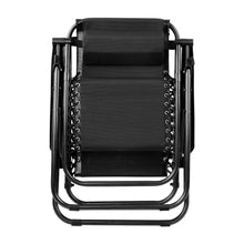 Load image into Gallery viewer, Gardeon Set of 2 Zero Gravity Chairs Reclining Outdoor Furniture Sun Lounge Folding Camping Lounger Black