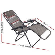 Load image into Gallery viewer, Gardeon Set of 2 Zero Gravity Chairs Reclining Outdoor Furniture Sun Lounge Folding Camping Lounger Grey