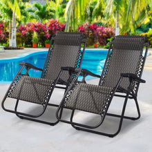 Load image into Gallery viewer, Gardeon Set of 2 Zero Gravity Chairs Reclining Outdoor Furniture Sun Lounge Folding Camping Lounger Grey