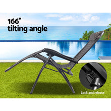 Load image into Gallery viewer, Gardeon Set of 2 Zero Gravity Chairs Reclining Outdoor Furniture Sun Lounge Folding Camping Lounger Grey