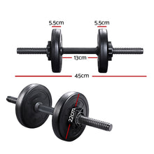Load image into Gallery viewer, Everfit 12KG Dumbbells Dumbbell Set Weight Plates Home Gym Fitness Exercise