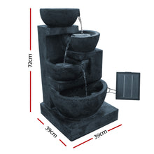 Load image into Gallery viewer, Gardeon 4 Tier Solar Powered Water Fountain with Light - Blue