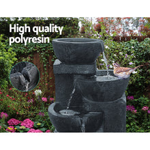 Load image into Gallery viewer, Gardeon 4 Tier Solar Powered Water Fountain with Light - Blue