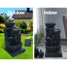 Load image into Gallery viewer, Gardeon 4 Tier Solar Powered Water Fountain with Light - Blue