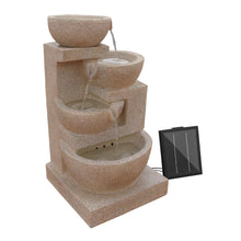 Load image into Gallery viewer, Gardeon 4 Tier Solar Powered Water Fountain with Light - Sand Beige