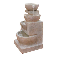 Load image into Gallery viewer, Gardeon 4 Tier Solar Powered Water Fountain with Light - Sand Beige