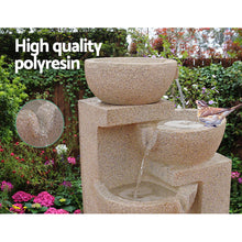 Load image into Gallery viewer, Gardeon 4 Tier Solar Powered Water Fountain with Light - Sand Beige
