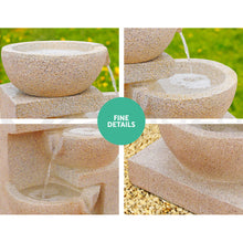 Load image into Gallery viewer, Gardeon 4 Tier Solar Powered Water Fountain with Light - Sand Beige