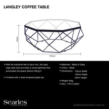 Load image into Gallery viewer, Langley Coffee Table industrial look of spun iron