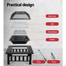 Load image into Gallery viewer, Fire Pit BBQ Table Grill Outdoor Garden Wood Burning Fireplace Stove