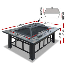 Load image into Gallery viewer, Fire Pit BBQ Grill Stove Table Ice Pits Patio Fireplace Heater 3 IN 1