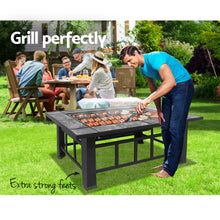 Load image into Gallery viewer, Fire Pit BBQ Grill Stove Table Ice Pits Patio Fireplace Heater 3 IN 1