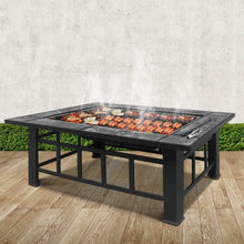 Load image into Gallery viewer, Fire Pit BBQ Grill Stove Table Ice Pits Patio Fireplace Heater 3 IN 1