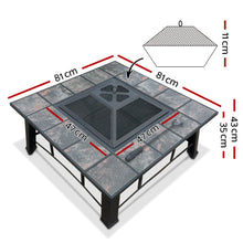 Load image into Gallery viewer, Fire Pit BBQ Grill Smoker Table Outdoor Garden Ice Pits Wood Firepit