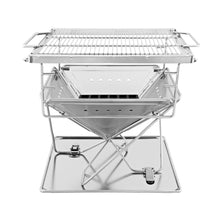 Load image into Gallery viewer, Grillz Camping Fire Pit BBQ Portable Folding Stainless Steel Stove Outdoor Pits