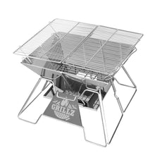 Load image into Gallery viewer, Grillz Camping Fire Pit BBQ 2-in-1 Grill Smoker Outdoor Portable Stainless Steel
