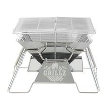 Load image into Gallery viewer, Grillz Camping Fire Pit BBQ 2-in-1 Grill Smoker Outdoor Portable Stainless Steel