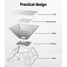 Load image into Gallery viewer, Grillz Camping Fire Pit BBQ 2-in-1 Grill Smoker Outdoor Portable Stainless Steel