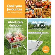 Load image into Gallery viewer, Grillz Camping Fire Pit BBQ 2-in-1 Grill Smoker Outdoor Portable Stainless Steel