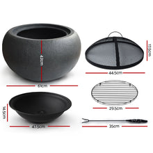 Load image into Gallery viewer, Grillz Outdoor Portable Fire Pit Bowl Wood Burning Patio Oven Heater Fireplace