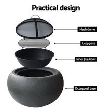 Load image into Gallery viewer, Grillz Outdoor Portable Fire Pit Bowl Wood Burning Patio Oven Heater Fireplace
