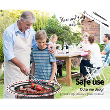 Load image into Gallery viewer, Fire Pit BBQ Charcoal Grill Ring Portable Outdoor Kitchen Fireplace 32"