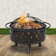 Load image into Gallery viewer, Fire Pit BBQ Charcoal Grill Ring Portable Outdoor Kitchen Fireplace 32"