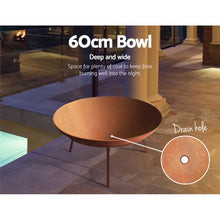 Load image into Gallery viewer, Grillz Rustic Fire Pit Heater Charcoal Iron Bowl Outdoor Patio Wood Fireplace 60CM
