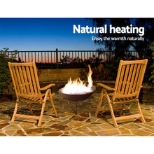 Load image into Gallery viewer, Grillz Fire Pit Outdoor Heater Charcoal Rustic Burner Steel Fireplace 70CM