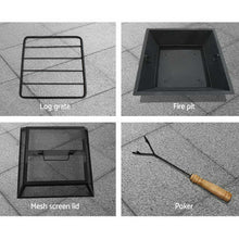 Load image into Gallery viewer, Grillz Fire Pit Outdoor Table Charcoal Garden Fireplace Backyard Firepit Heater
