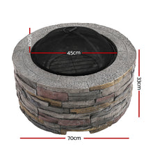 Load image into Gallery viewer, Grillz Fire Pit Outdoor Table Charcoal Fireplace Garden Firepit Heater