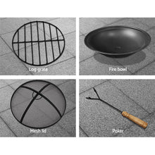 Load image into Gallery viewer, Grillz Fire Pit Outdoor Table Charcoal Fireplace Garden Firepit Heater