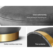 Load image into Gallery viewer, Artiss Ottoman Foot Stool with Storage Round Velvet Foot Rest Pouffe Footstool