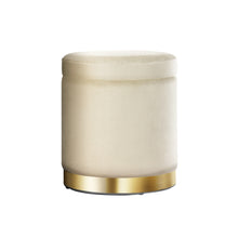 Load image into Gallery viewer, Artiss Foot Stool Storage Ottoman Round Velvet Foot Rest Pouffe Seat Footstool
