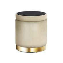 Load image into Gallery viewer, Artiss Foot Stool Storage Ottoman Round Velvet Foot Rest Pouffe Seat Footstool
