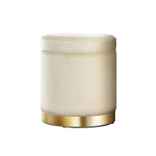 Load image into Gallery viewer, Artiss Foot Stool Storage Ottoman Round Velvet Foot Rest Pouffe Seat Footstool