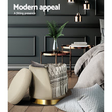 Load image into Gallery viewer, Artiss Foot Stool Storage Ottoman Round Velvet Foot Rest Pouffe Seat Footstool