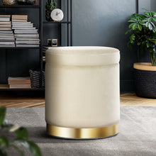 Load image into Gallery viewer, Artiss Foot Stool Storage Ottoman Round Velvet Foot Rest Pouffe Seat Footstool