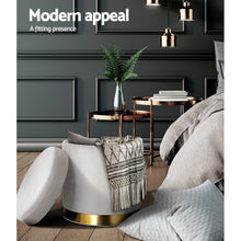 Load image into Gallery viewer, Artiss Round Velvet Storage Ottoman Foot Stool Foot Rest Pouffe Padded Seat Grey