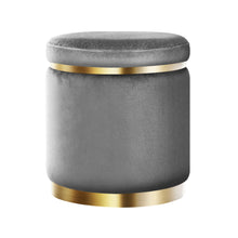 Load image into Gallery viewer, Artiss Round Velvet Ottoman Foot Stool Foot Rest Pouffe Padded Seat Footstool